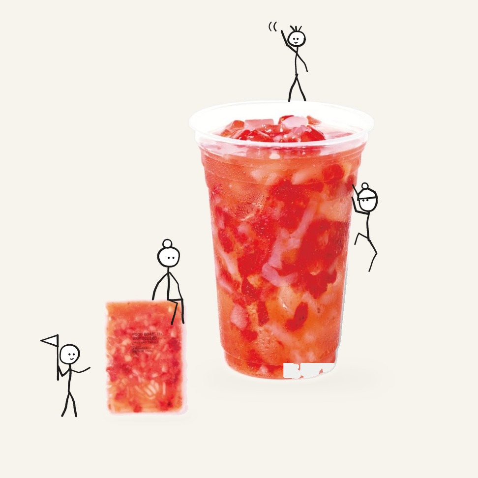 Frozen Fruit Sauce Strawberry & Nata de Coco 130g