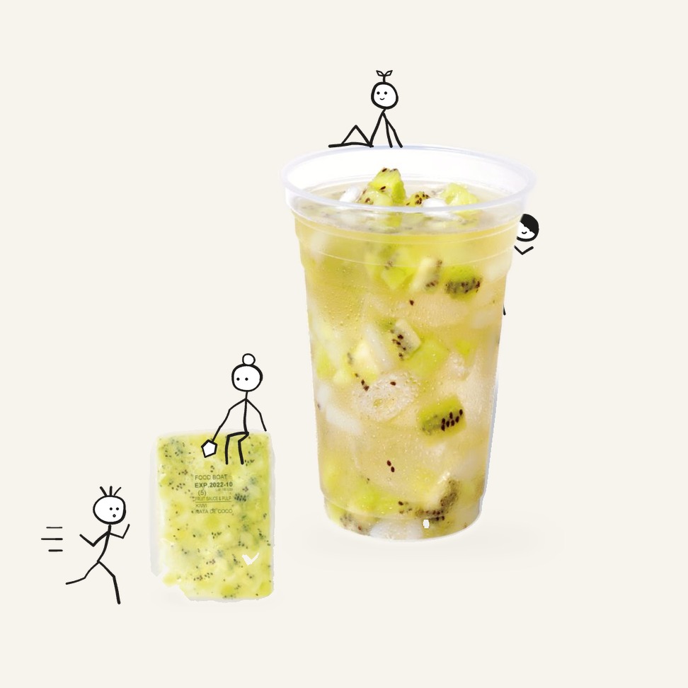 Nitrogen-frozen Fruit Sauce Kiwi & Nata de Coco 95g